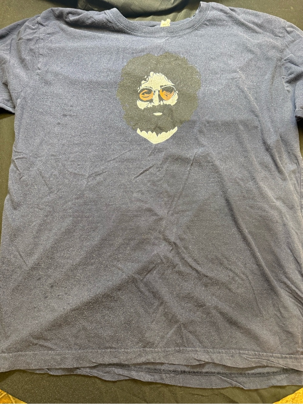 Jerry Garcia Men's Navy Graphic T-Shirt with Iconic Portrait XL